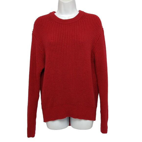 Athleta Cascades Crew Wool Blend Candy Red Knit Relaxed Fit Sweater Women's XXS - Picture 2 of 6